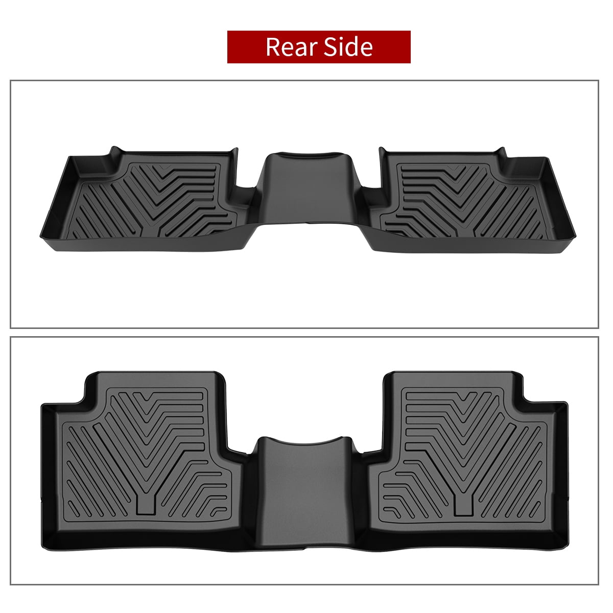 RVNI TPE Floor Mats Rubber Front and Rear 3-Piece compatible with 2015-2023 Jeep Cherokee All Weather