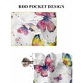 thumbnail image 6 of Colorful Butterfly 2 Panel Kitchen Curtains for Small Windows, Elegant Pastoral Butterflies Watercolor Bathroom Tier Curtain, Short Window Treatment for Bedroom/Living Room 55"x36", 6 of 6