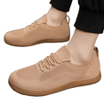 thumbnail image 2 of Nestiefly Womens Walking Shoes Wide Toe Box Barefoot Shoes Knitted Fashion Sneaker with Arch Support Khaki Wide 5, 2 of 6