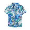 thumbnail image 3 of GYRATEDREAM Summer Toddler Boys Hawaiian Shirt, Tropical Beach Vacation Short Sleeve Floral Shirt for Kids, Perfect for Summer Play & Family Holidays for 3M-8Y, 3 of 4