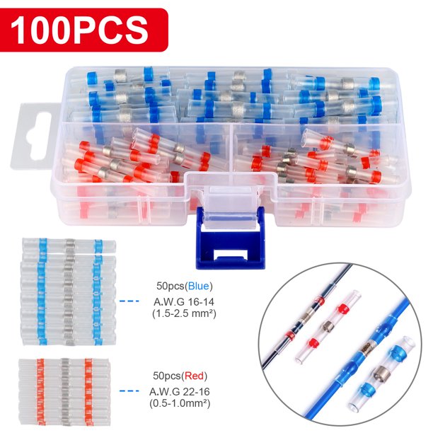 100PCS Solder Seal Wire Connectors, EEEkit Heat Shrink Solder