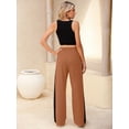 thumbnail image 5 of Chiclily Women's Sweatpants Casual Wide Leg Pants Camel L Drawstring Workout Athletic Joggers with Pockets, 5 of 6