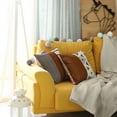 thumbnail image 7 of Mike&Co New York Decorative Vegan Faux Leather Throw Pillows Set of 2 Brown 17x17, 7 of 7