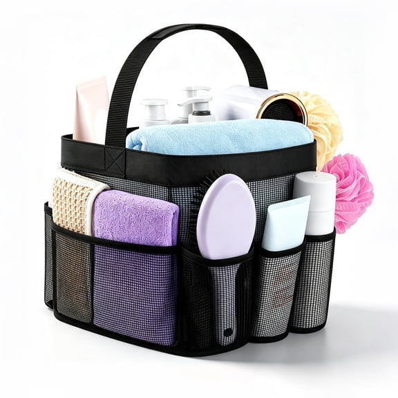 ESIYTGOP 2 Pack Large Mesh Shower Caddy, 9-Pocket Portable Bathroom Organizer Tote Bag, Quick Dry Hanging Toiletry Basket for Dorm & Travel