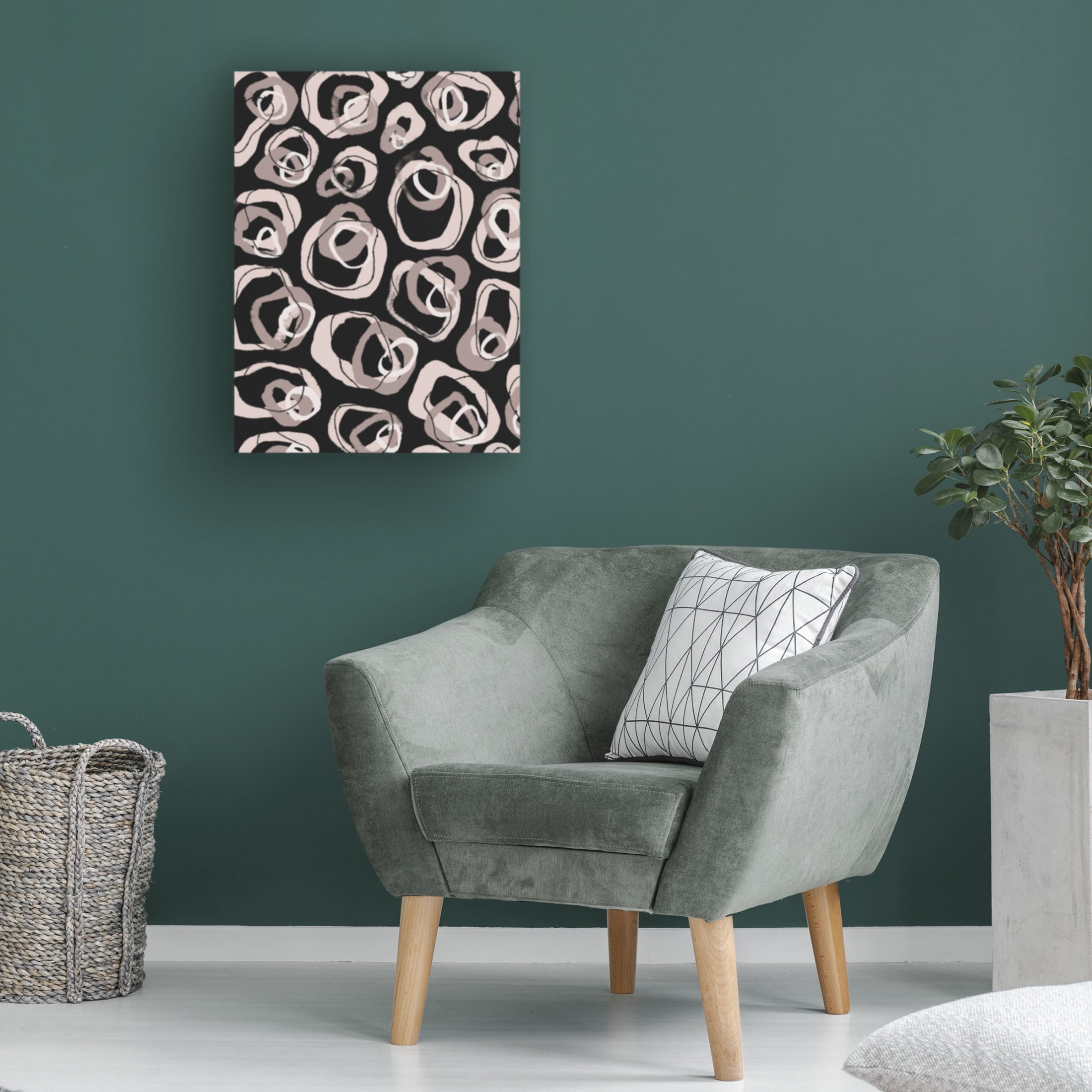 Canvas Wall Art - Treechild 'Beige Rings Pattern' Wall Art for Living Room, Bedroom, or Office D?cor by Trademark Fine Art - 24 x 32 Inches