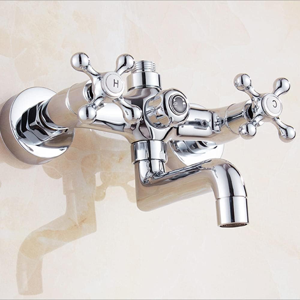 bathtub faucet Wall Mounted Brass Double Cold and Hot Water Bathtub Faucet Chrome Plating