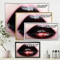 thumbnail image 4 of Designart 'Plump Woman Lips With Pink and Black' Modern Framed Canvas Wall Art Print, 4 of 5