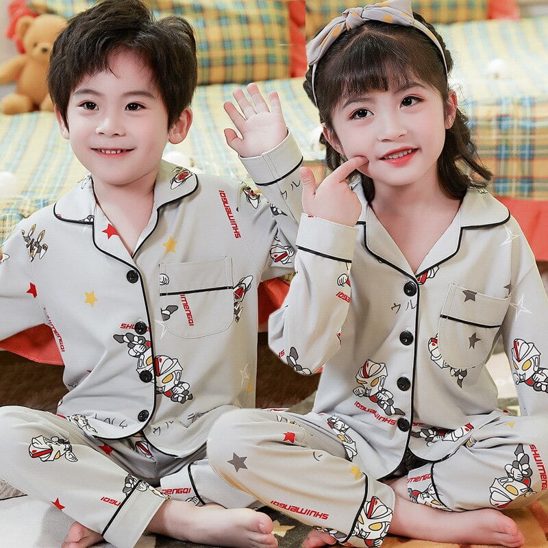 Pijamas de algodon de manga corta para ninos pequenos de Thomas the Train 4 piezas FamTogether Ropa de dormir Walmart en linea