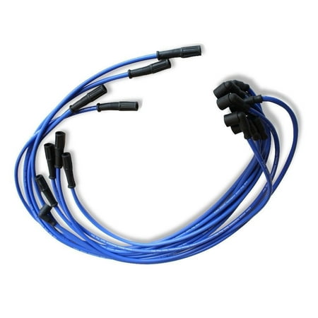9.5 MM BLUE STRAIGHT SPARK PLUG WIRES DISTRIBUTOR HEI FOR CHEVY BBC SBC SBF