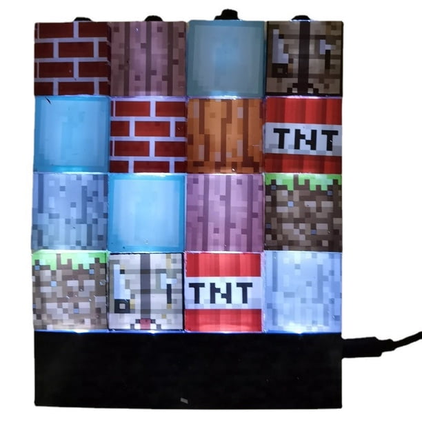 Lámpara de costura con bloques de construcción cuadrados, mi mundo, lámpara de empalme creativa y novedosa