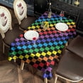 thumbnail image 2 of Colorful Rainbow Checkered Pattern Rectangle Tablecloth 60"x120",Waterproof Polyester Rectangle Table Cloth, Wipeable Spillproof Polyester Tablecloth for Dining, Camping, Indoor and Outdoor, 2 of 6