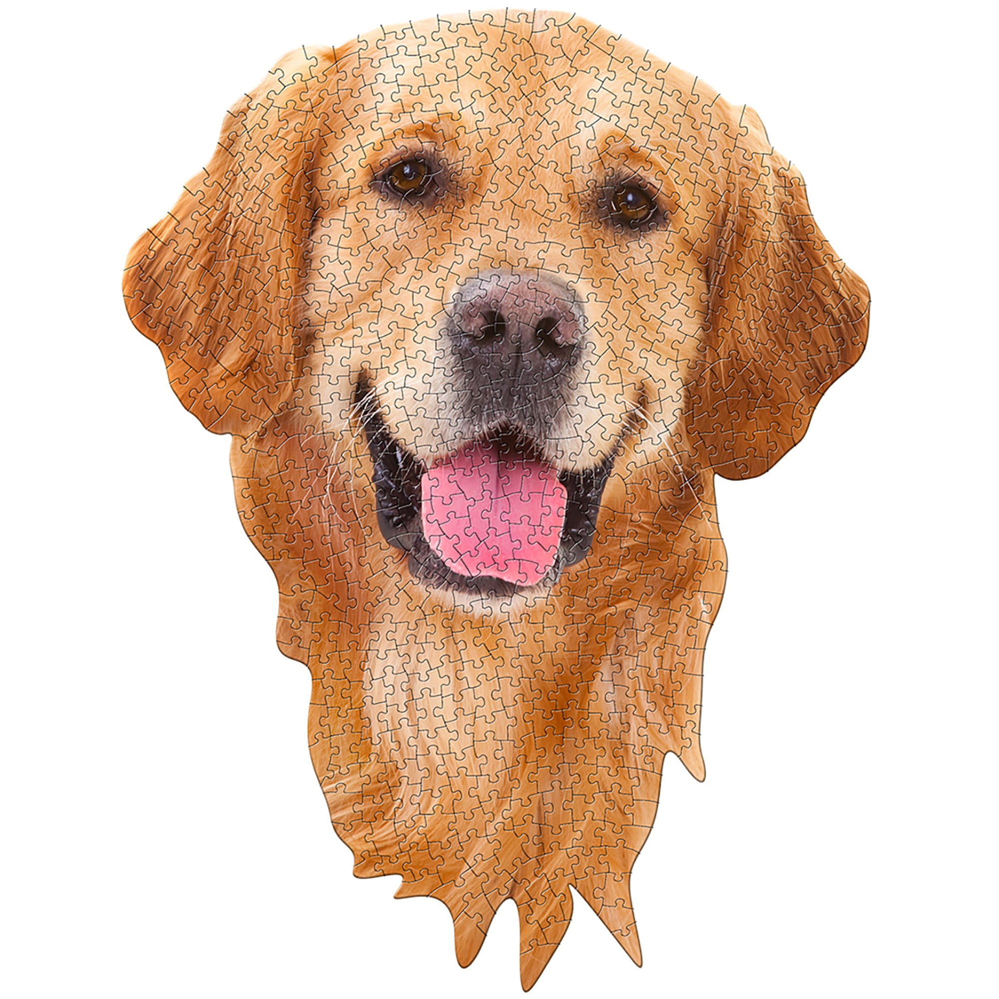 Madd Capp: I Am Golden - 550 Piece Puzzle - Dog Shaped Animal Jigsaw, 24 x 32" Assembled Size, Poster Reference, Educational Fun Fact Booklet