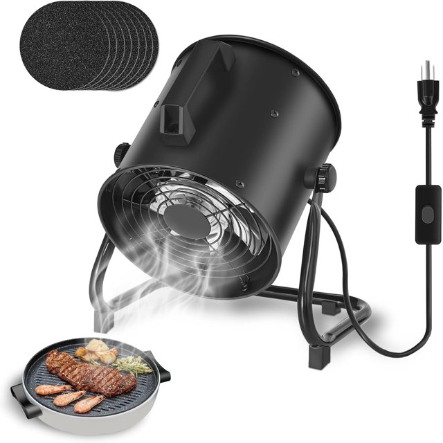 8 Inch Portable Range Hood, 2900 RPM Powerful Portable Kitchen Exhaust Fan, Desktop Range Hood with 8 Activated Carbon Washable & Reusable Filter, for Outdoor BBQ, Hot Pot, Camping, Trips and RV