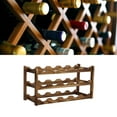 thumbnail image 2 of Suodoka Premium Pine Wood 3‑Layer Wine Rack – 15 Bottle Capacity, Flat‑Lay Display, Stable & Stylish Home Countertop Organizer, 2 of 9