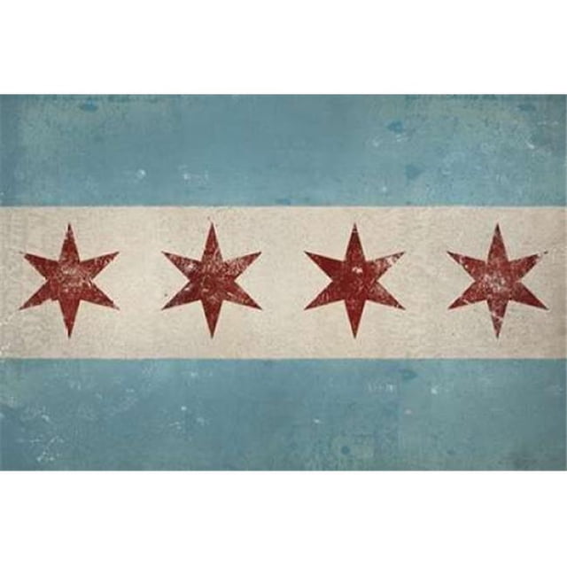 Wild Apple Graphics PDX22896SMALL Chicago Flag Poster Print by Ryan Fowler, 12 x 18 - Small