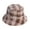 Khaki, variant on Bucket Hat Winter Plush Fuzzy Hat Shearling Sherpa Fisherman Cap for Women Plaid Style Vintage Wool Bucket Hat