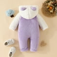 thumbnail image 5 of Gibobby Baby Jumpsuit with Cute Bear Hoodie Warm Fleece Lined Newborn Snowsuit Rompers for Fall Winter(Purple,12-18 Months), 5 of 9