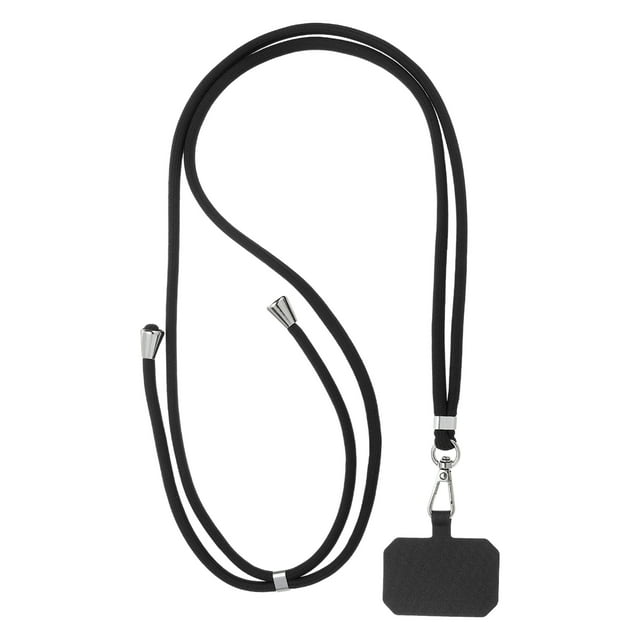 Uxcell Cordon pour Téléphone Intelligent, Cordon Universel pour Téléphone Cellulaire, Sangle de Téléphone Ajustable, Cordon Bandoulière avec Patch, Noir