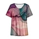 thumbnail image 4 of Fiudx Ofertas Del Día Blusa Estampada con Cuello En V y Mangas Cortas Informales para Mujer a La Moda, Blusas con Pliegues, 4 of 4
