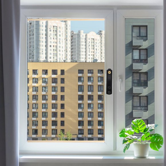 EXHUMKY Lock De Ventana Corrediza Con Instalación Sin Herramientas Para Uso En Puertas Y