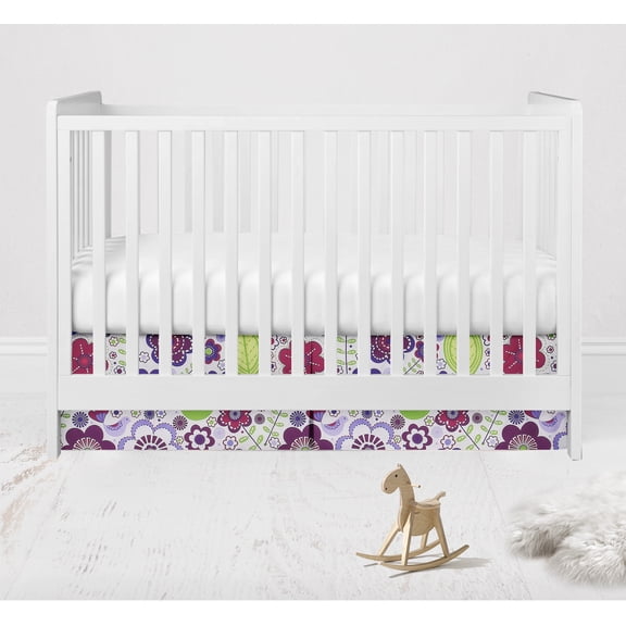 Bacati™ Botanical Purple Floral Crib Skirt