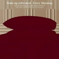 thumbnail image 3 of 100% Pure Egyptian Cotton 800 Thread Count Sheet Set, 4 Pc Set, Sateen Weave, Hotel Collection Soft Luxury Bedding, Fits Upto 21" Inch Deep Pocket (Burgundy Stripe, Full Size), 3 of 5