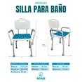 thumbnail image 4 of Silla para Baño Adulto Mayor con Almohadilla Confortable y Antideslizante | Brazos y Respaldo Desmontables, Ajuste de Altura y Fácil Montaje, 4 of 10