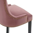 thumbnail image 6 of Modway Viscount 19" Modern Performance Velvet Dining Chair in Black/Teal Green, 6 of 9