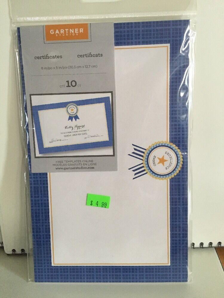Gartner Studios Printable Blue Plaid Excellence Certificates, 10 count ...