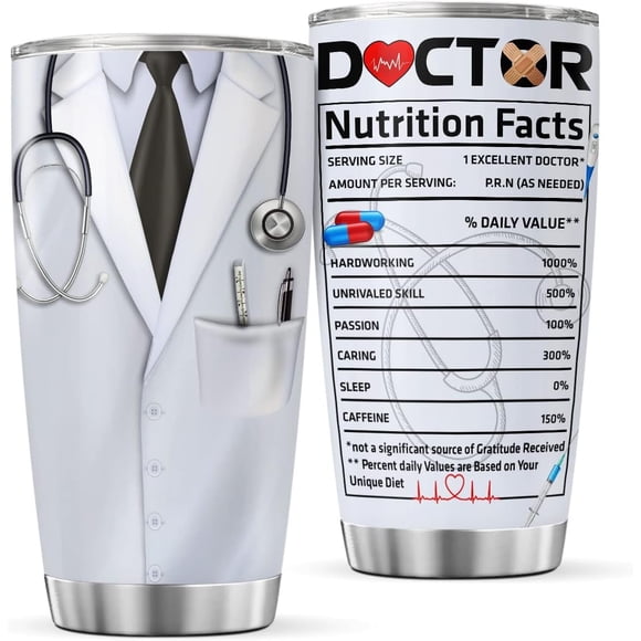 Gobelet de Médecin Tasses à Café Gobelet d'Appréciation en Acier Inoxydable Gobelets de Voyage pour Vin Tasse Isolée 20 Oz Décor Cadeaux pour Hommes Diplômé Jour de Collation des Grades Retraite