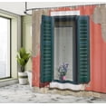 thumbnail image 4 of Ambesonne Country Shower Curtain, Old Italian Stone House, 69"Wx70"L, Green Grey Red, 4 of 4
