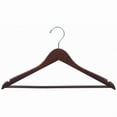 thumbnail image 5 of International Hanger, Walnut Wood Suit Hanger with Wooden Solid Bar, 50 Pack, 5 of 5