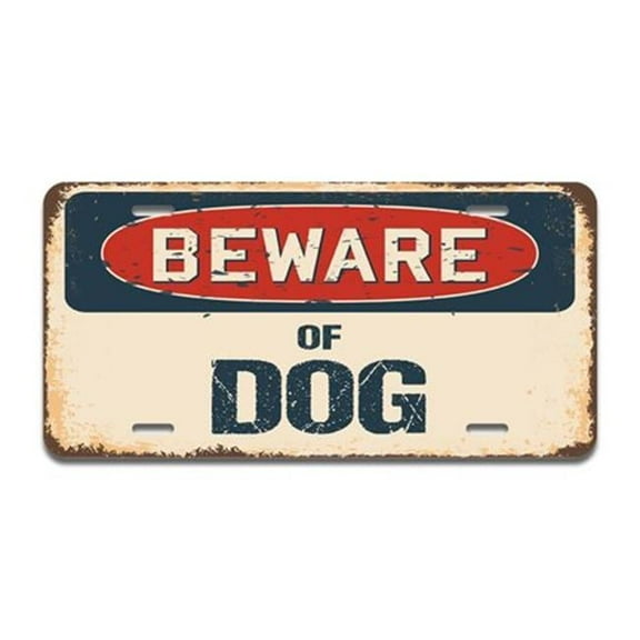 SignMission A-LP-04-448 Aluminum License Plate - Beware of Dog