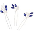 thumbnail image 1 of 3 Pcs Épingle à Cheveux Décorative en Forme de U pour Mariage, Épingle à Cheveux en Métal Cristal pour Femmes, 1 of 5