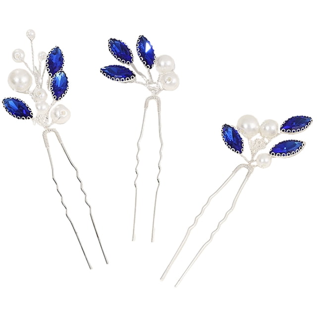 3 Pcs Épingle à Cheveux Décorative en Forme de U pour Mariage, Épingle à Cheveux en Métal Cristal pour Femmes