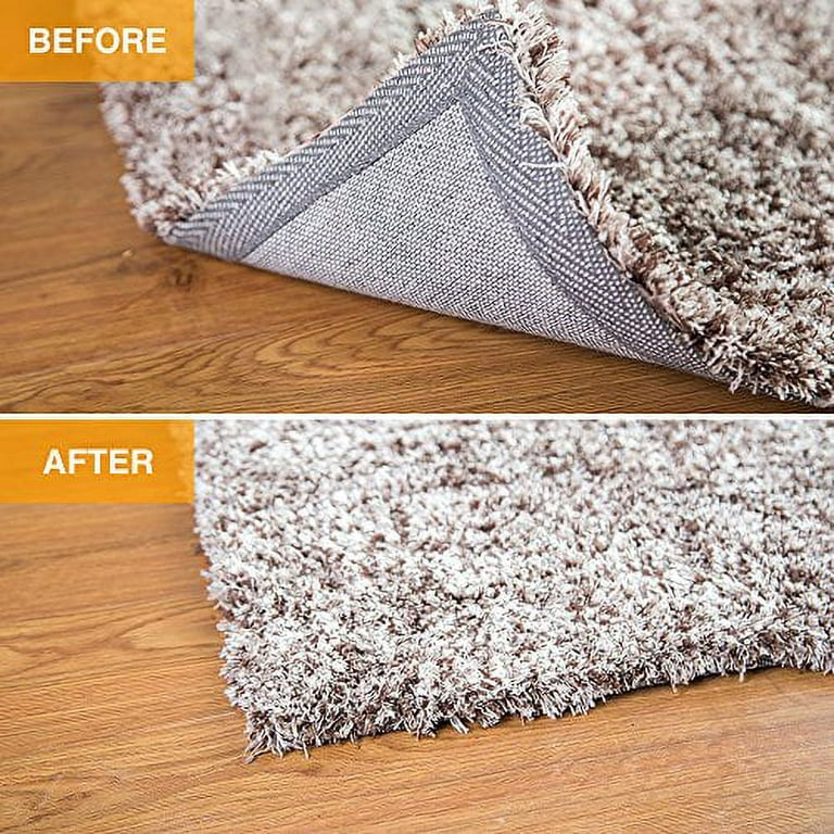 ZC GEL Carpet Stickers 16Pcs, Reusable and Washable Rug Sticky Corners,  Larger Carpet Non Slip Grip Keep Corners Flat for Area Rugs, Hardwood  Floors, Tile Floors (Black) 
