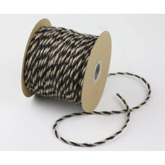 Burlap Fabrics 2.5mm Jute Twine Black - 50 Yard Roll for Crafts Packaging and Gardening