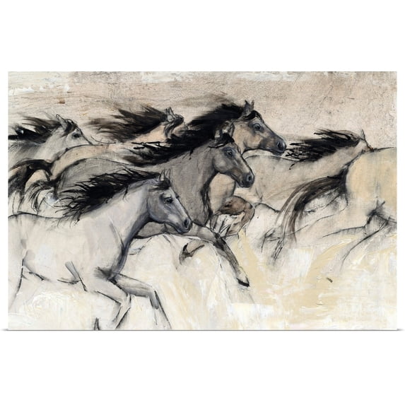 Great BIG Canvas | Rolled Tim O'Toole Poster Print entitled Horses in Motion I