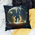 thumbnail image 2 of BANET Deep Blue Scene Bethlehem Star Decorative Throw Pillow Cover, Christmas Square Pillowcase Blended Double-Sided No Inserts for Bedroom Living Room 24x24in, 2 of 5