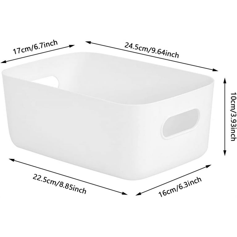 Casewin Plastic Storage Basket,4 Pcs White Colour Storage Boxes
