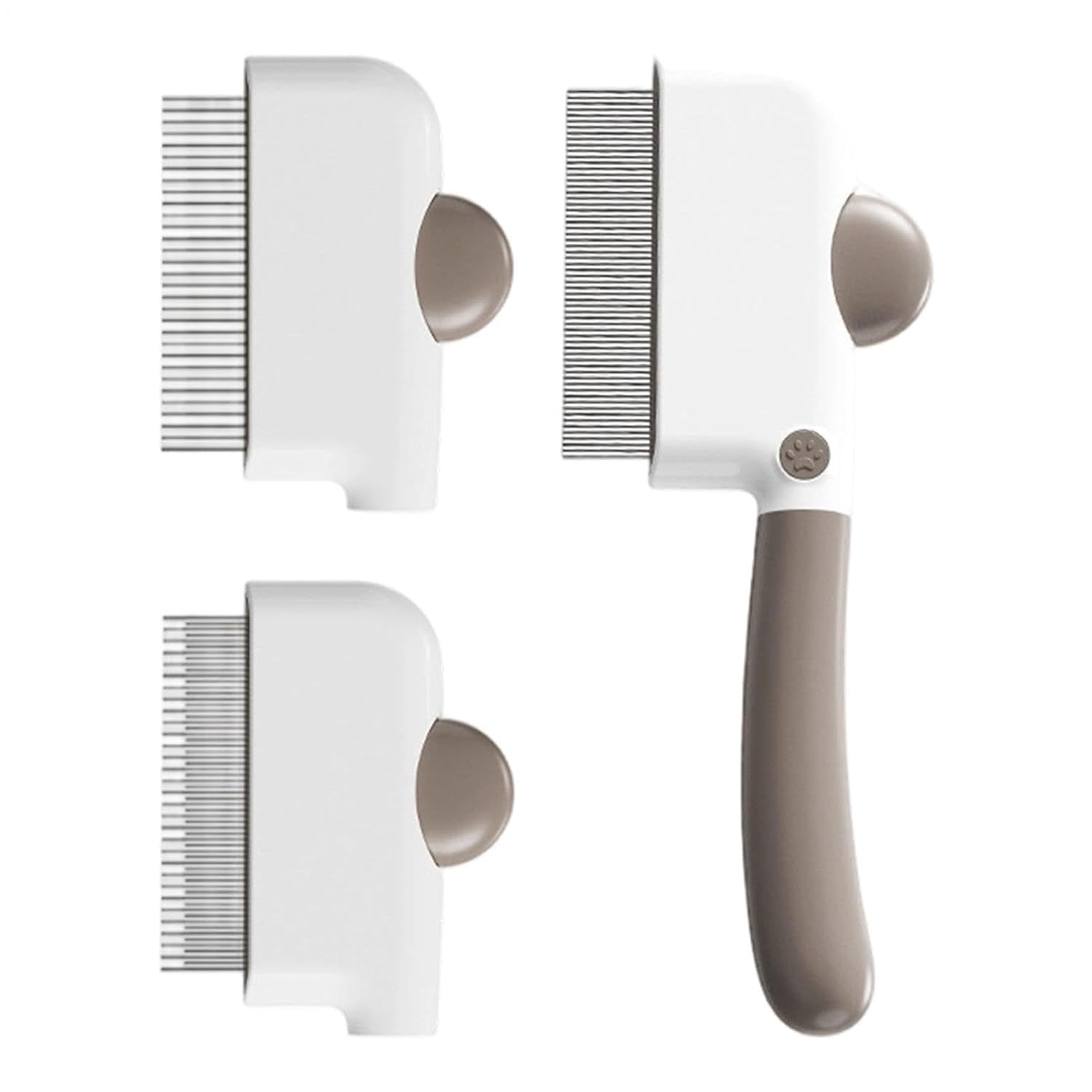 3-in-1 Self-Cleaning Pet Grooming Comb Set,Lice Removal Comb, Tooth Comb with 3 Replacement Heads for Pet Parents Animal Lovers Groomers Daily Routine Home Salon Office Bedroom Living Room Study