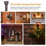 OWSOO 10 PCS Brick Hook Clip Outdoor Hanging Hooks for 60-70mm Brick in Height No Drilling Sliding Brick Hanger Clips for Festival Birthday Decoration
