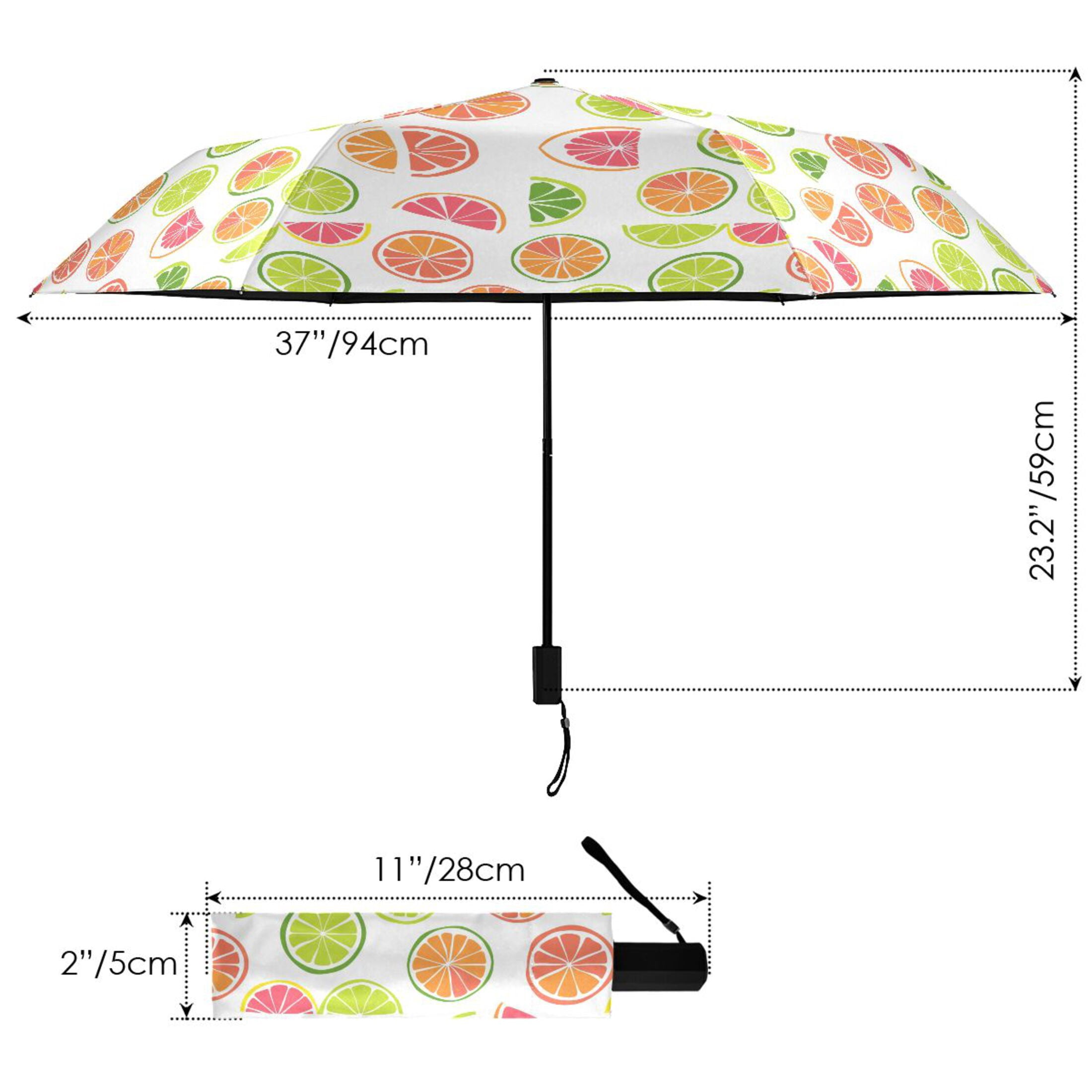Colorful Lemon Slice Compact Sun Umbrella Windproof Travel Umbrellas for Rain Strong Portable UV Protection