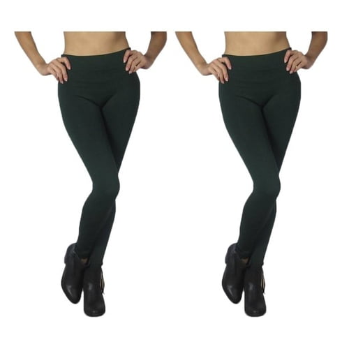 Women's 2-Pack Seamless Fleece Lined Leggings - Walmart.com