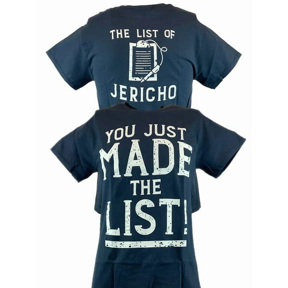 Chris Jericho You Just Made The List Mens Blue T-shirt New L