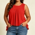thumbnail image 2 of yillto Women Plus Size Dressy Tank Sleeveless Office Tops Casual Business Work Crewneck Pleated Shirts, 2 of 7