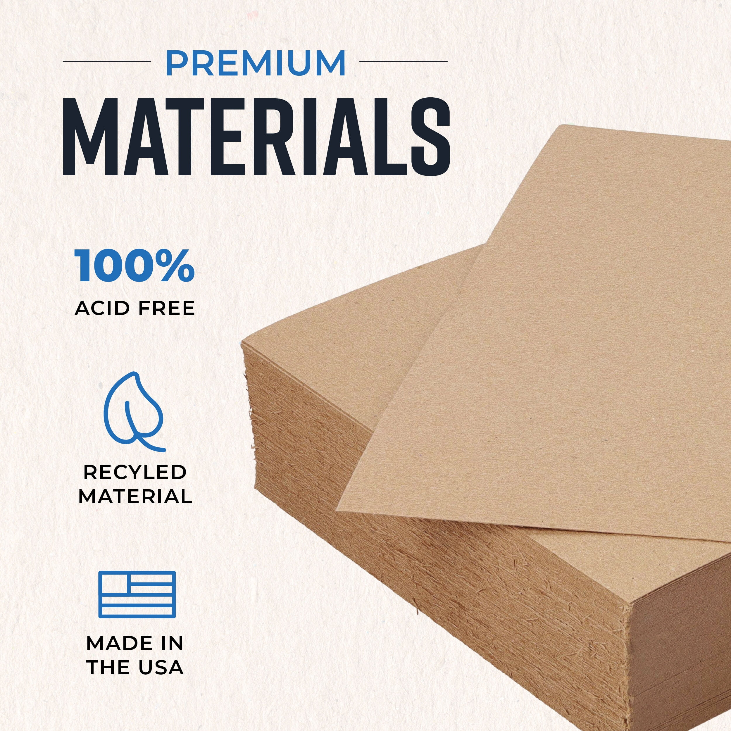 Bryco Goods Chipboard Sheets 8.5" x 11" 22 Point Brown 100 Count
