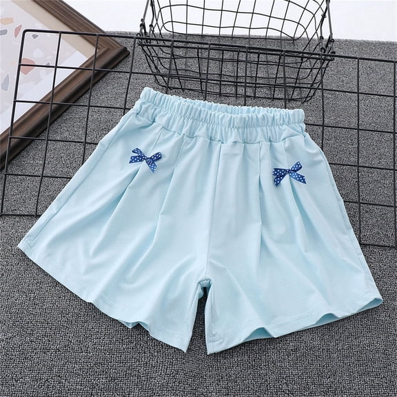 Juslio Girls Shorts Casual Elastic Waist ShortsBreathable Solid Shorts Sizes 5