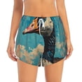 thumbnail image 2 of Balery Blue Watercolor Duck Pantalones cortos deportivos para mujer con forro y dos bolsillos, elásticos, para entrenamiento, gimnasio, yoga-XX-Large, 2 of 7