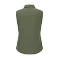 thumbnail image 6 of Feancey Womens Sleeveless Button Down Shirts Summer Casual Collared Cotton Linen Blouse Dressy Office Work Top Basic Tank Tops Army Green S, 6 of 7